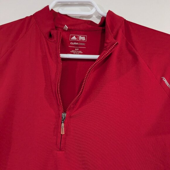 adidas climacool Half Zip Tee Red Size Small - Picture 2 of 7